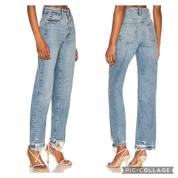 Lovers & Friends Ryan High Rise Straight Leg Jeans In Cascade Blue Size 25 - Picture 16 of 16